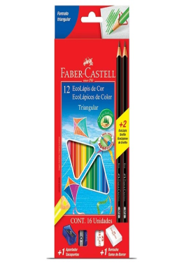 Estojo Lápis de Cor C/12 Cores Triangular 120512+2n Faber